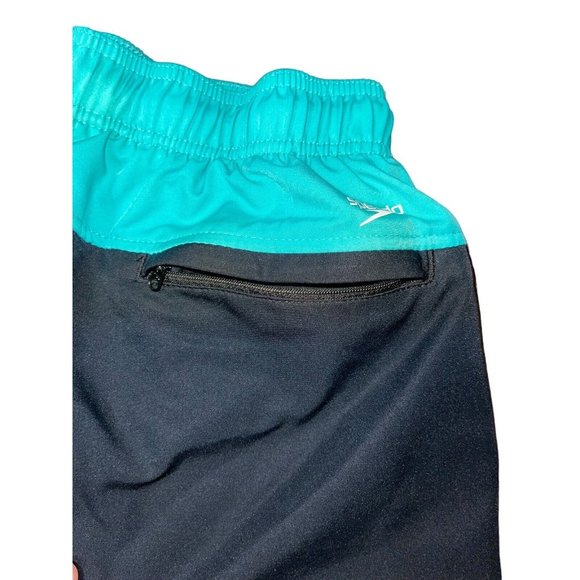 SPEEDO Men's 9" Swim Trunks - Teal/Black Size Small - Picture 11 of 11